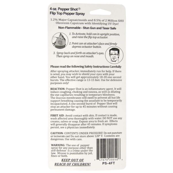 Pepper Shot 1.2% MC 4 oz Pepper Spray - Image 9