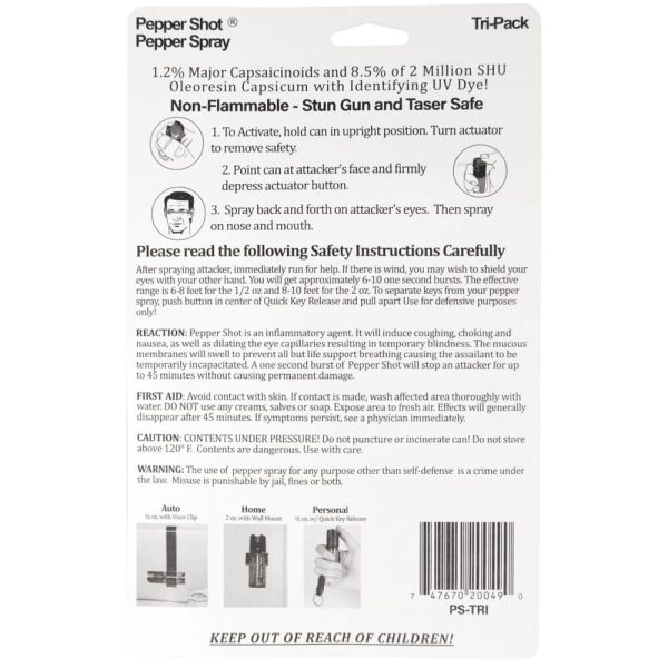 Pepper Shot 1.2% MC Tri-Pack Pepper Spray - Image 3